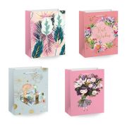 Пакет подарочный (1 штука) 18х10х23см (M) «Kraft For Woman», ассорти, глиттер, фольга, ЗОЛОТАЯ СКАЗКА, 700805