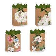 Пакет подарочный (1 штука) 18х10х23см (M) «Flowers», ассорти, глиттер, c тишью, ЗОЛОТАЯ СКАЗКА, 700808