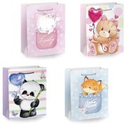 Пакет подарочный (1 штука) 26х13х32см (L) «Lovely Animals», ассорти, глиттер, ЗОЛОТАЯ СКАЗКА, 700816