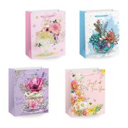 Пакет подарочный (1 штука) 33х13х45см (XL) «Flower Mix», ассорти, глиттер, фольга, ЗОЛОТАЯ СКАЗКА, 700825