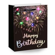 Пакет подарочный (1 штука) 26x13x32см (L) «LED Bag», черный, ЗОЛОТАЯ СКАЗКА, 700836