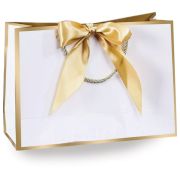 Пакет подарочный (1 штука) 28x10x20см «Golden Edge», с лентой, ЗОЛОТАЯ СКАЗКА, 700859