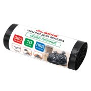 Мешки для мусора 360л черные в пласте 10 штук особо прочные, ПВД 60 мкм, 110x140см, LAIMA, 702687