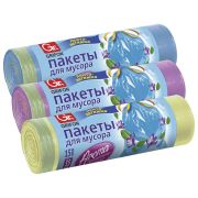 Мешки для мусора с завязками Арома 35л в рулоне 15шт, ассорти, ПНД, 53х56см, 9мкм, GRIFON, ШК0842, 101-084