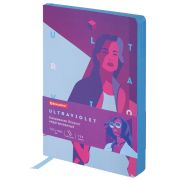 Ежедневник недатированный B6 (127х186 мм), BRAUBERG VISTA, под кожу, гибкий, 136 л., «Ultraviolet», 112104