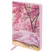 Ежедневник недатированный B6 (127х186 мм), BRAUBERG VISTA, под кожу, гибкий, 136 л., «Spring garden», 112110