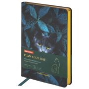 Ежедневник недатированный B6 (127х186 мм), BRAUBERG VISTA, под кожу, гибкий, срез фольга, 136 л., «Thickets», 112115