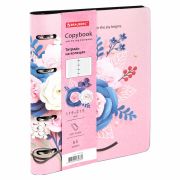 Тетрадь на кольцах А5 (180х220 мм), 80 листов, под кожу, клетка, BRAUBERG VISTA, «Bouquet», 112123