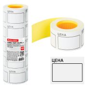 Ценник большой «Цена» 50х40 мм белый, самоклеящийся, КОМПЛЕКТ 5 рулонов по 200 шт., BRAUBERG, 112357