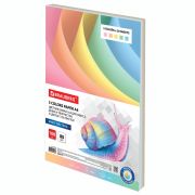 Бумага цветная BRAUBERG, А4, 80 г/м2, 100 л. (5 цветов х 20 листов), пастель, для офисной техники, 112460