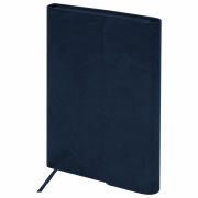 Ежедневник с магнитным клапаном недатированный, под кожу, А5, темно-синий, BRAUBERG «Magnetic X», 113279