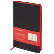 Ежедневник недатированный А5 138х213 мм BRAUBERG «Metropolis Mix», под кожу, 136 л., черный, 113294