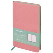 Ежедневник недатированный А5 138х213 мм BRAUBERG «Metropolis Mix», под кожу, 136 л., розовый, 113295