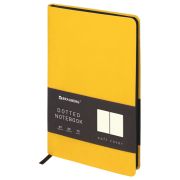 Блокнот А5 (148x218 мм), BRAUBERG «Metropolis Mix», под кожу, 80 л., в точку, желтый, 113316