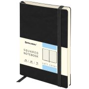 Блокнот МАЛЫЙ ФОРМАТ (100x150 мм) А6, BRAUBERG «Metropolis Ultra», под кожу, 80 л., клетка, черный, 113324