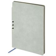 Блокнот А5 (140х200 мм), BRAUBERG «NEBRASKA», под кожу, 80 л., линия, серый, 113410