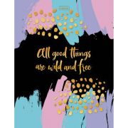 Блокнот А5 167х216 мм, 80 л., твердый, клетка, блок 5 цветов HATBER, 3D фольга, «FreeStyle», 80ББ5лофВ1, 80ББ5лофВ1_2380