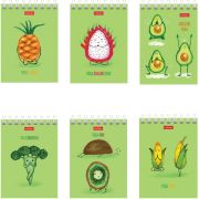 Блокнот МАЛЫЙ ФОРМАТ А7 75х105 мм, 60 л., гребень, картон, клетка, HATBER, «Йога-Фитнес», 066625, 60Б7В1гр