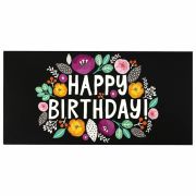 Конверт для денег «HAPPY BIRTHDAY!», Цветы, 166х82 мм, выборочный лак, ЗОЛОТАЯ СКАЗКА, 113748