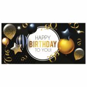 Конверт для денег «HAPPY BIRTHDAY TO YOU!», Шары, 166х82 мм, выборочный лак, ЗОЛОТАЯ СКАЗКА, 113751