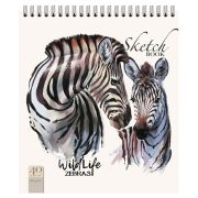 Скетчбук, белая бумага 120 г/м2, 170х195 мм, 40 л., гребень, фольга, выборочный твин лак, «Зебра», 99518