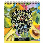 Скетчбук, белая бумага 120 г/м2, 170х195 мм, 60 л., гребень, SoftTouch, выборочный лак, «Авокадо», 97750