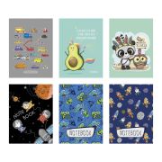 Блокнот МАЛЫЙ ФОРМАТ А7 75x105 мм, 40 л., гребень, фольга, TWIN лак, клетка, «МИКС 4» (6 видов), 099111