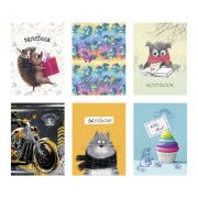 Блокнот МАЛЫЙ ФОРМАТ А7 75x105 мм, 40 л., гребень, фольга, TWIN лак, клетка, «МИКС 5» (6 видов), 099104