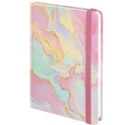 Ежедневник недатированный с резинкой А5 (145х203 мм), BRAUBERG, твердый, фольга, 128 л., «Marble», 114564