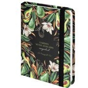 Ежедневник недатированный с резинкой, МАЛЫЙ ФОРМАТ А6 (109х148 мм), BRAUBERG, 128 л., «Авокадо», 114570