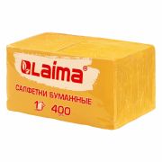 Салфетки бумажные 400 шт., 24х24 см, «Big Pack», жёлтые, 100% целлюлоза, LAIMA, 114726