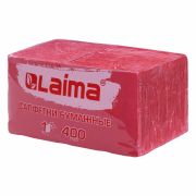 Салфетки бумажные 400 шт., 24х24 см, «Big Pack», красные, 100% целлюлоза, LAIMA, 114727