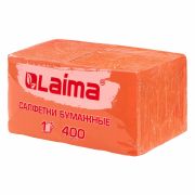Салфетки бумажные 400 шт., 24х24 см, «Big Pack», оранжевые, 100% целлюлоза, LAIMA, 114729