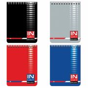 Блокнот МАЛЫЙ ФОРМАТ А6 108х146 мм, 48 л., гребень, мелованная картонная обложка, клетка, BRAUBERG, «INDAY», ассорти, 121721