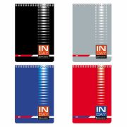 Блокнот А5 146х205 мм, 80 л., гребень, мелованная картонная обложка, клетка, BRAUBERG, «INDAY», ассорти, 121723