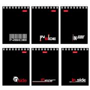 Блокнот МАЛЫЙ ФОРМАТ А7 75х105 мм, 40 л., гребень, картон, клетка, HATBER, «INSIDE Стиль», 004691, 40Б7B1гр_01622