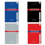 Блокнот БОЛЬШОЙ ФОРМАТ А4 195х297 мм, 80 л., спираль, картон, жесткая подложка, клетка, BRAUBERG, «Contract», ассорти, 122801, 122802