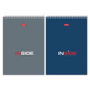 Блокнот А5 145х205 мм, 80 л., гребень, картон, жесткая подложка, клетка, HATBER, «INSIDE» («Офисный»), 004881, 80Б5В1гр