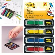 Закладки клейкие POST-IT, пластиковые, 12 мм, 4 цвета х 24 шт., 70071353604