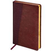 Ежедневник недатированный А5 138х213 мм BRAUBERG «Cayman» под кожу, 160 л., коричневый/коричневый, 125084