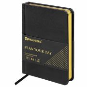 Ежедневник недатированный МАЛЫЙ ФОРМАТ А6, 100х150 мм, BRAUBERG «Iguana», кожзам, 160 л., черный, 125104