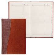 Телефонная книжка А5 (136х202 мм), BRAUBERG «Cayman», комбинированная гладкая и кожа крокодила, 96 л., вырубной алфавит, коричневая, 125130