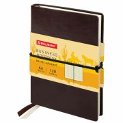 Блокнот МАЛЫЙ ФОРМАТ (100х150 мм) А6, BRAUBERG «Western», 128 л., гладкий кожзам, резинка, клетка, коричневый, 125241