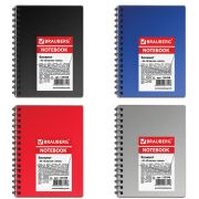 Блокнот МАЛЫЙ ФОРМАТ А6 105х145 мм, 60 л., гребень, пластик+картон, клетка, BRAUBERG, «Офис», 125398