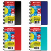Блокнот МАЛЫЙ ФОРМАТ А6 105х145 мм, 80 л., гребень, пластик, клетка, BRAUBERG, «Офисный», 125399