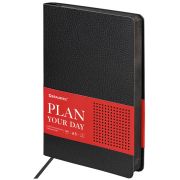 Ежедневник недатированный А5 (138х213 мм) BRAUBERG «Stylish», кожзам, гибкий, 160 л., черный, 126224