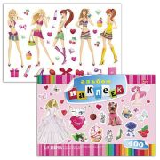 Альбом наклеек, А4, 12 л., HATBER, 400 наклеек, «Для девочек», 12Ан4 12638, O162279