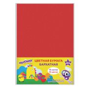Цветная бумага А4 БАРХАТНАЯ, 10 листов 10 цветов, 110 г/м2, ЮНЛАНДИЯ, «ЦЫПА», 128969