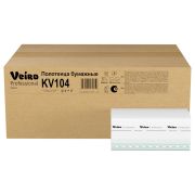 Полотенца бумажные 250 шт., VEIRO (H3) BASIC, 1-слойные, цвет натуральный, КОМПЛЕКТ 20 пачек, 21х21,6, V-сложение, KV104