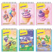 Блокнот МАЛЫЙ ФОРМАТ А7 75х105 мм, 40 л., гребень, картон, клетка, ЮНЛАНДИЯ, «Юнландик» / «Сладости», 129858